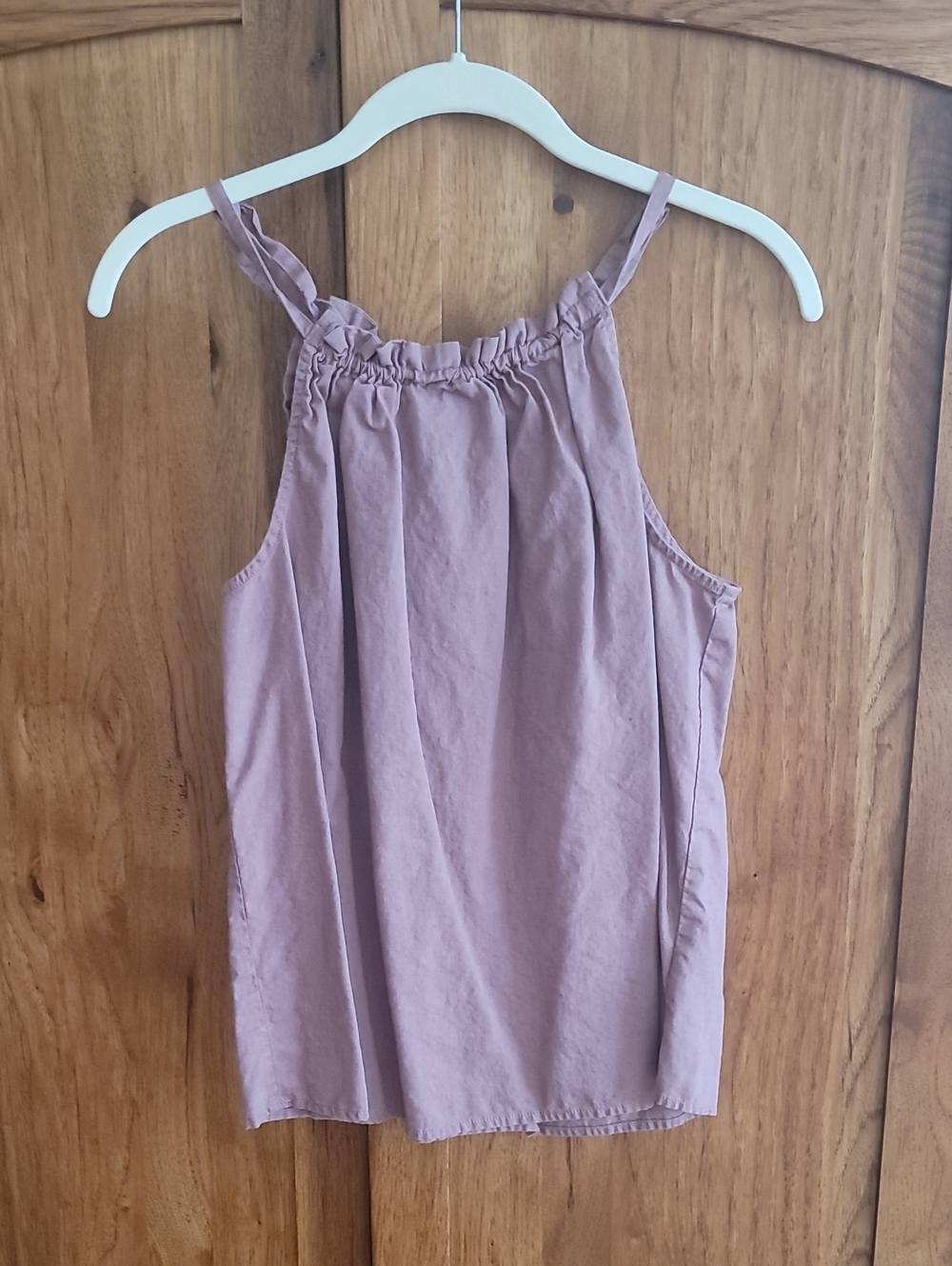 100% Linen GAP Mauve/Pink Gathered Halter Camisole - Women